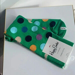 Happy Socks Green With Big Polkadots
